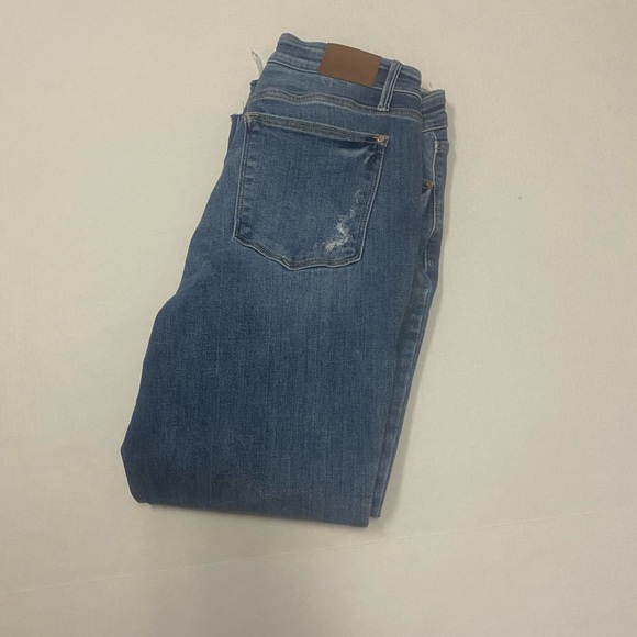 Judy Blue Denim - Judy Blue Light Wash Boot Cut Jeans Frayed Hem Size 14 W